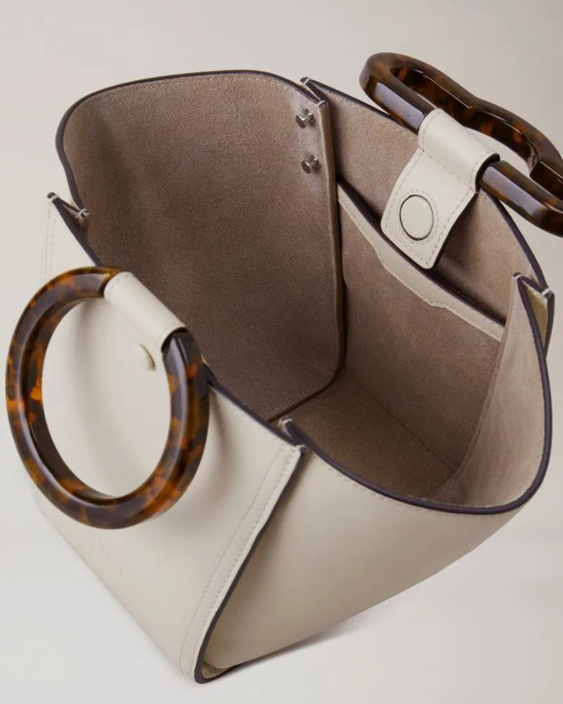 Mini Rider's Top Handle Bag Silky Calf (Chalk)