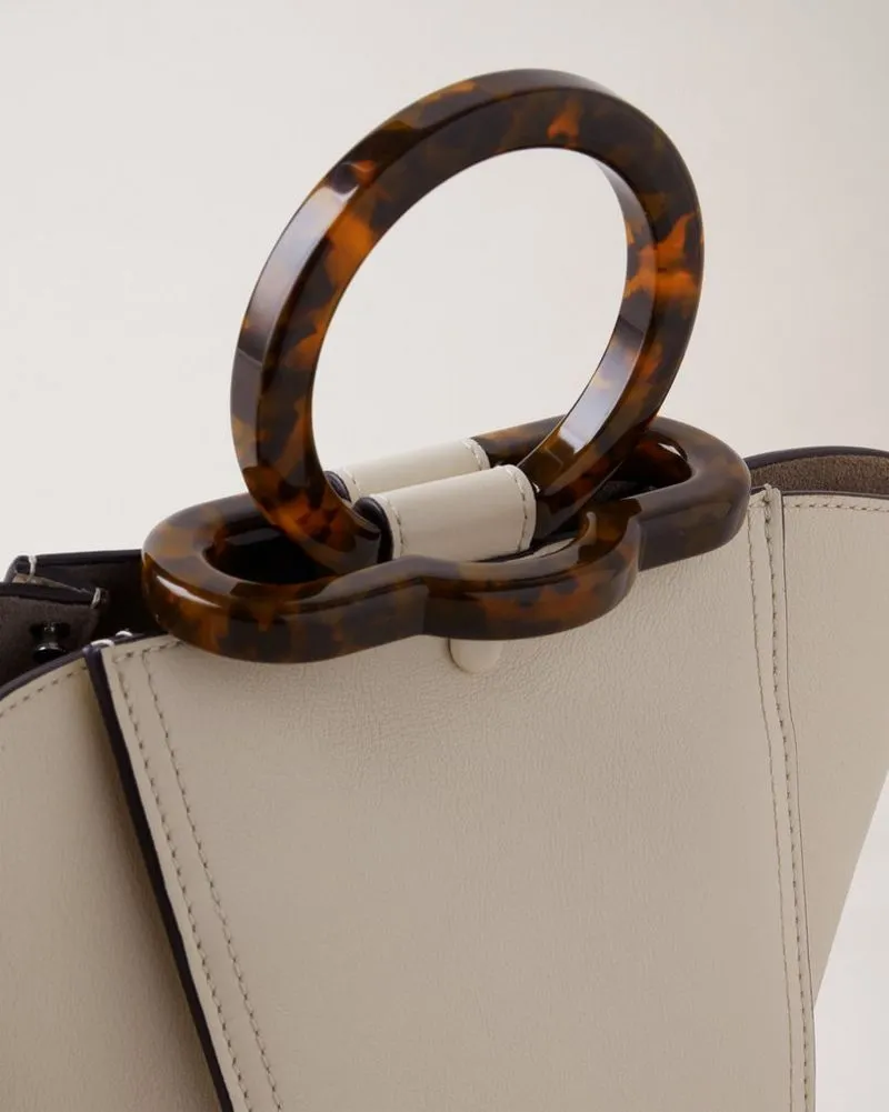 Mini Rider's Top Handle Bag Silky Calf (Chalk)