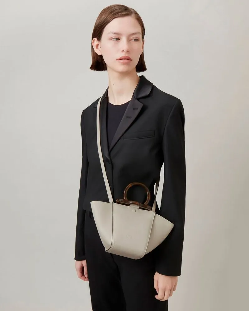 Mini Rider's Top Handle Bag Silky Calf (Chalk)