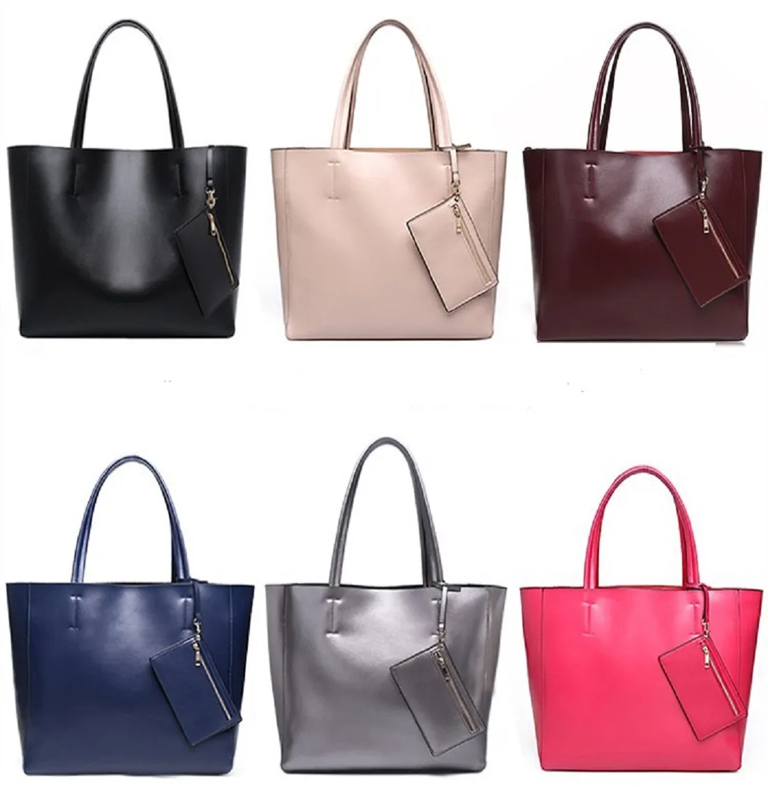 Modern Ladies Handbag from Genuine Leather (wallet included)