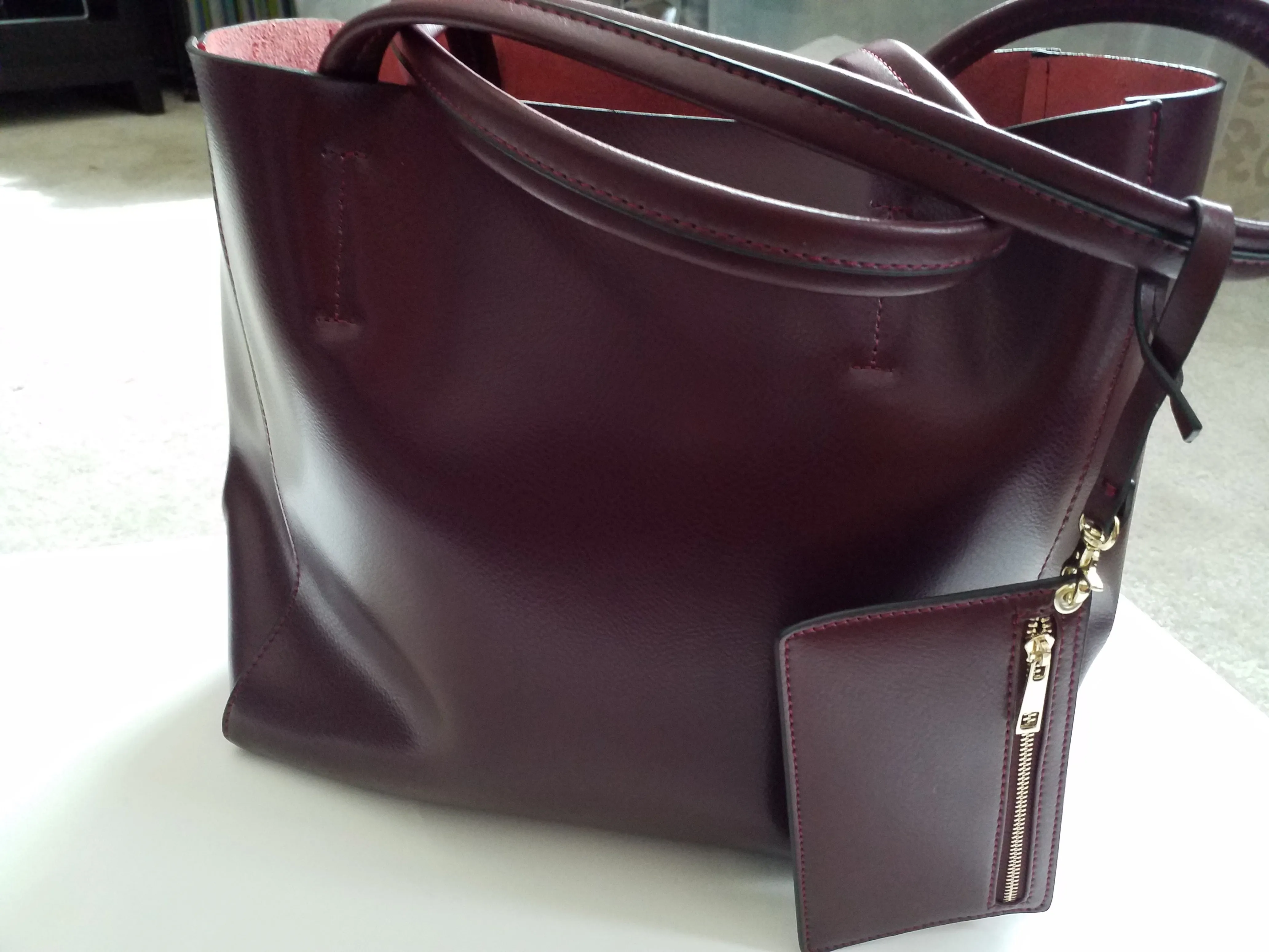 Modern Ladies Handbag from Genuine Leather (wallet included)