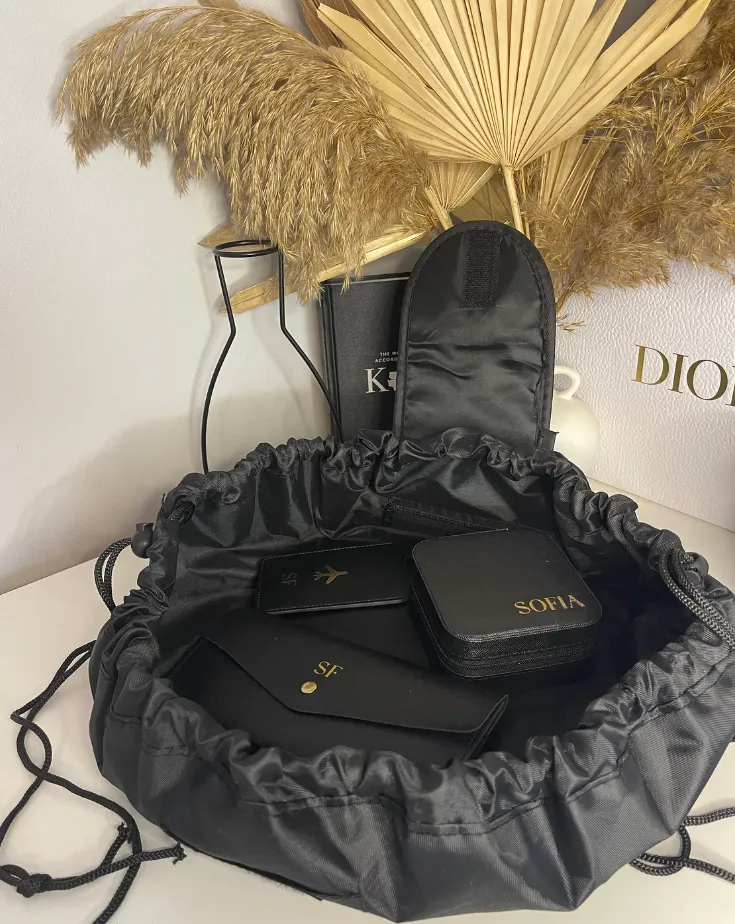Personalised Water Resistant Travel Drawstring Makeup Bag