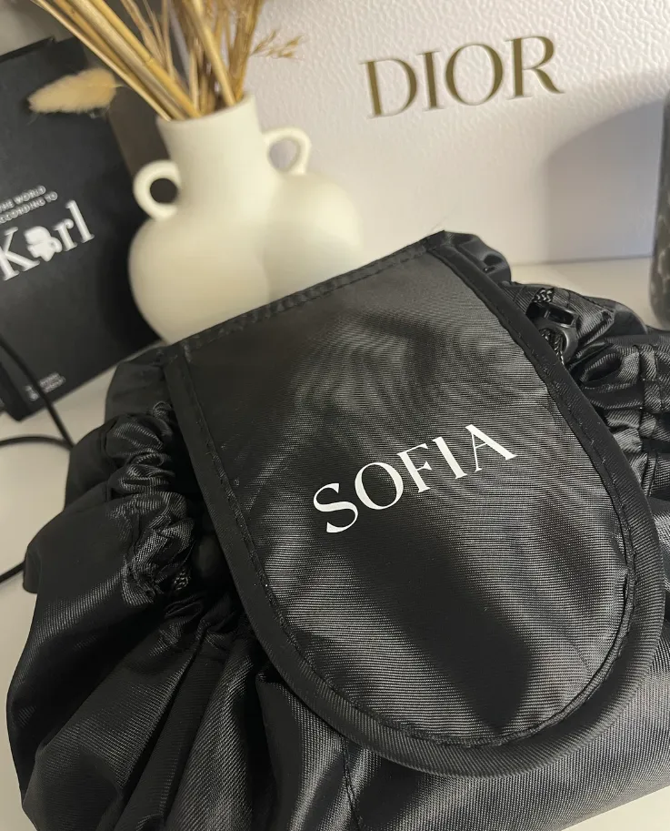 Personalised Water Resistant Travel Drawstring Makeup Bag