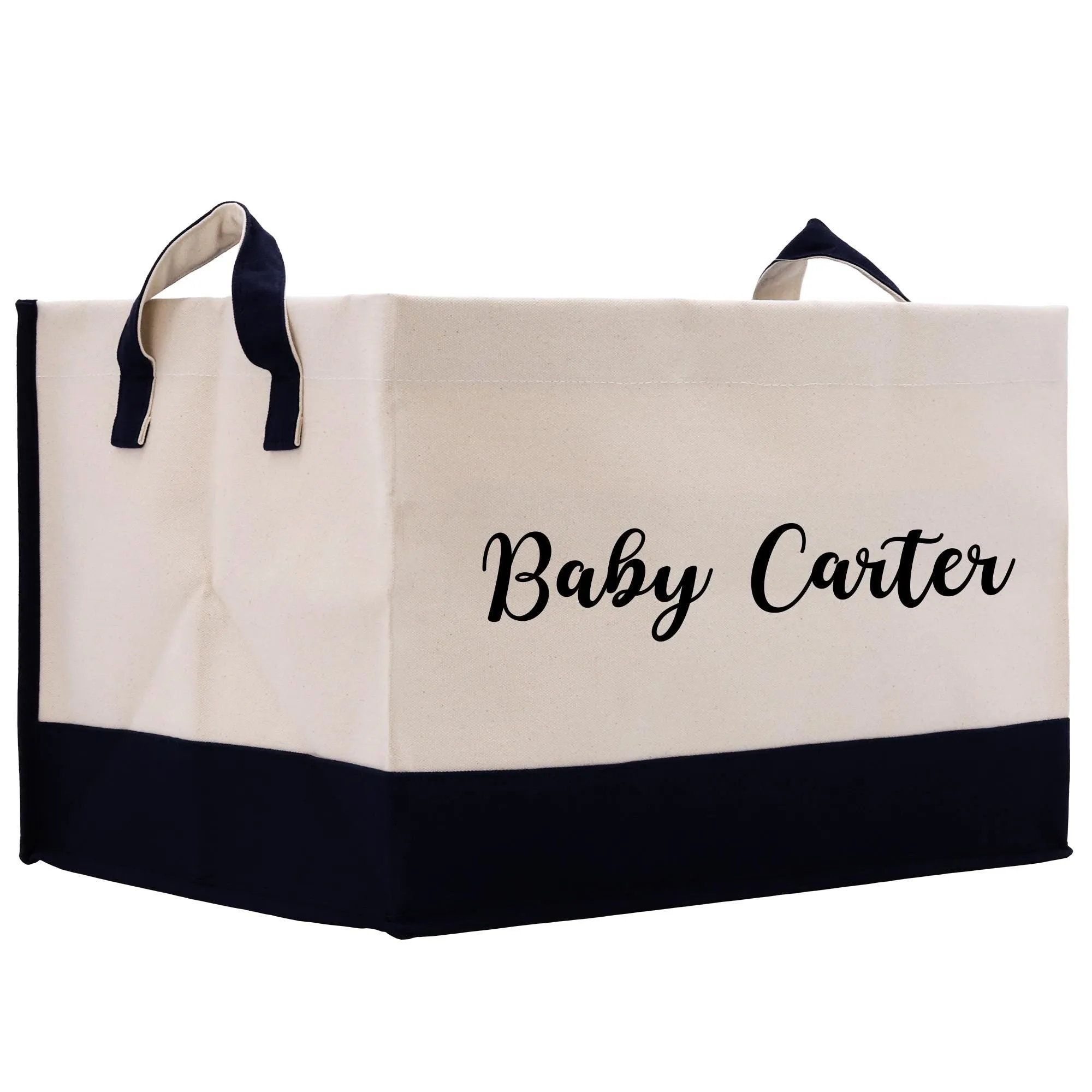 Personalized Storage Canvas Basket Baby Storage Bag Custom Baby Name Storage Bag Kids Toy Storage Cloth Storage (BBSB1001)