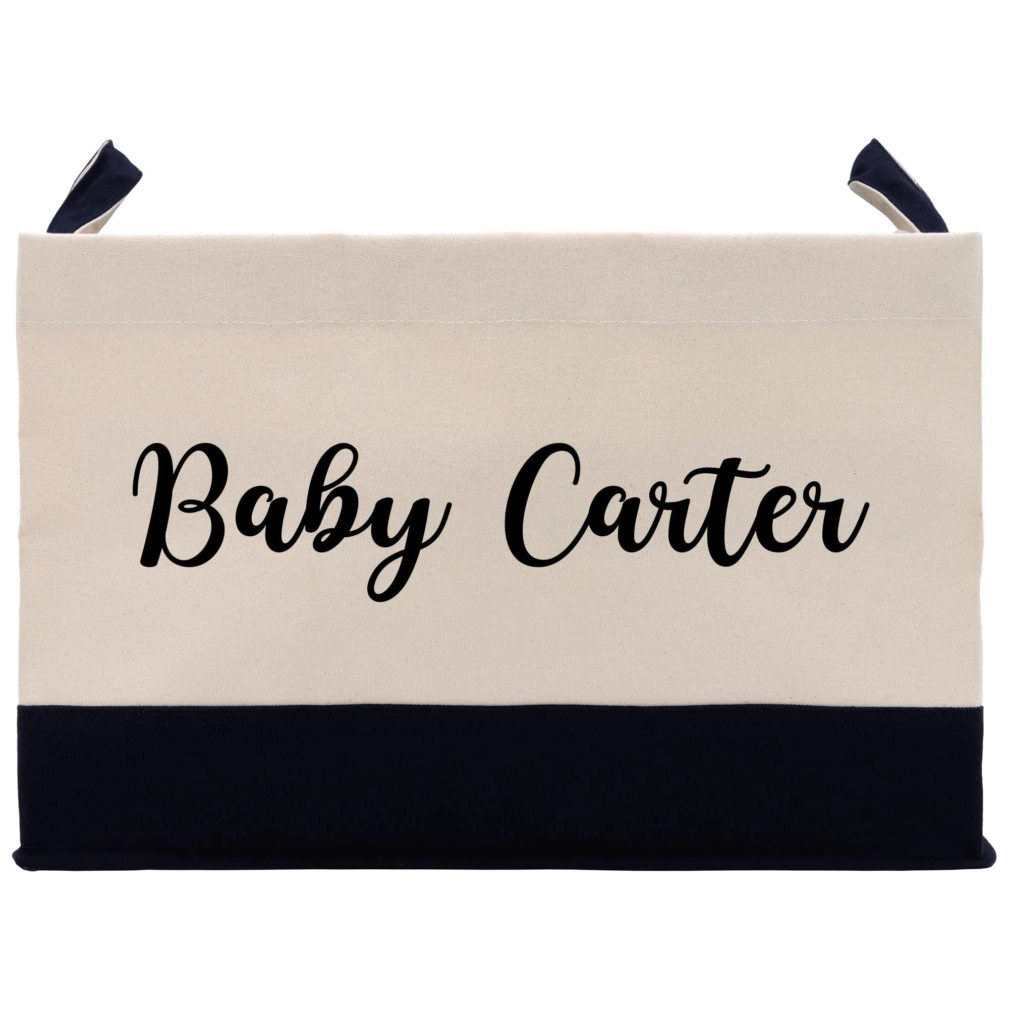 Personalized Storage Canvas Basket Baby Storage Bag Custom Baby Name Storage Bag Kids Toy Storage Cloth Storage (BBSB1001)