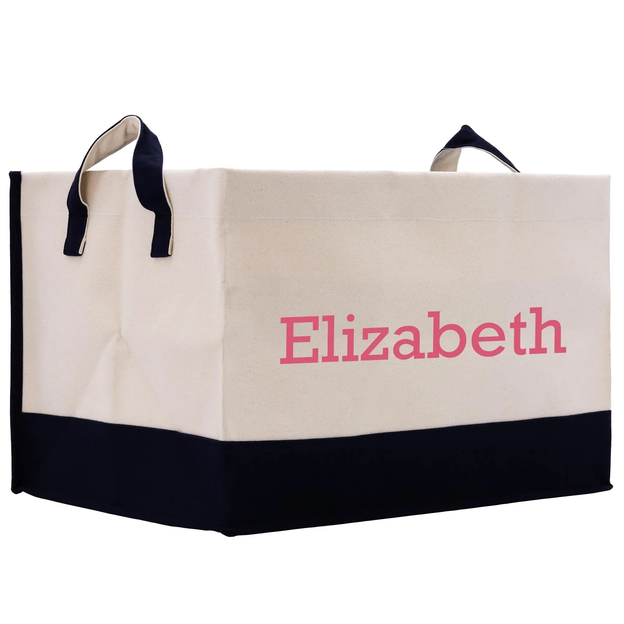 Personalized Storage Canvas Basket Baby Storage Bag Custom Baby Name Storage Bag Kids Toy Storage Cloth Storage (BBSB1002)