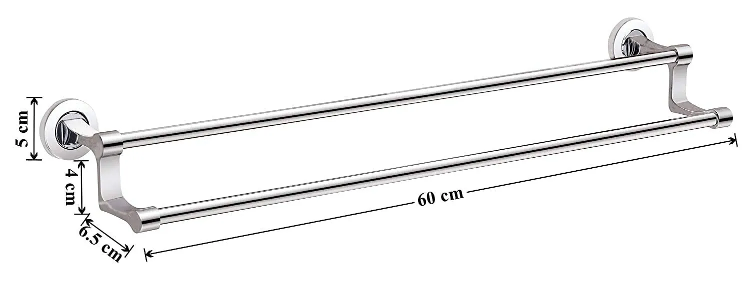 Plantex Premium Stainless Steel & Aluminium Towel Rod/Towel Hanger for Bathroom/Towel Stand/Bathroom Accessories (24 Inch-Chrome)