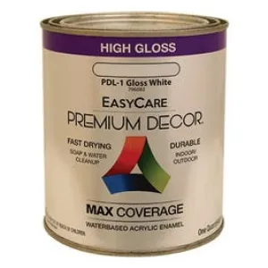 Premium Decor Enamel Paint, White Gloss, Qt.