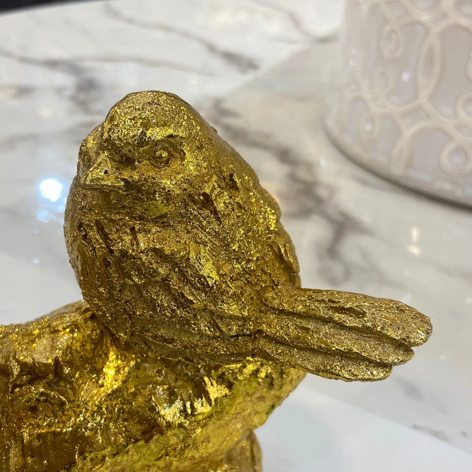 Resin Sparrow Statue-Golden