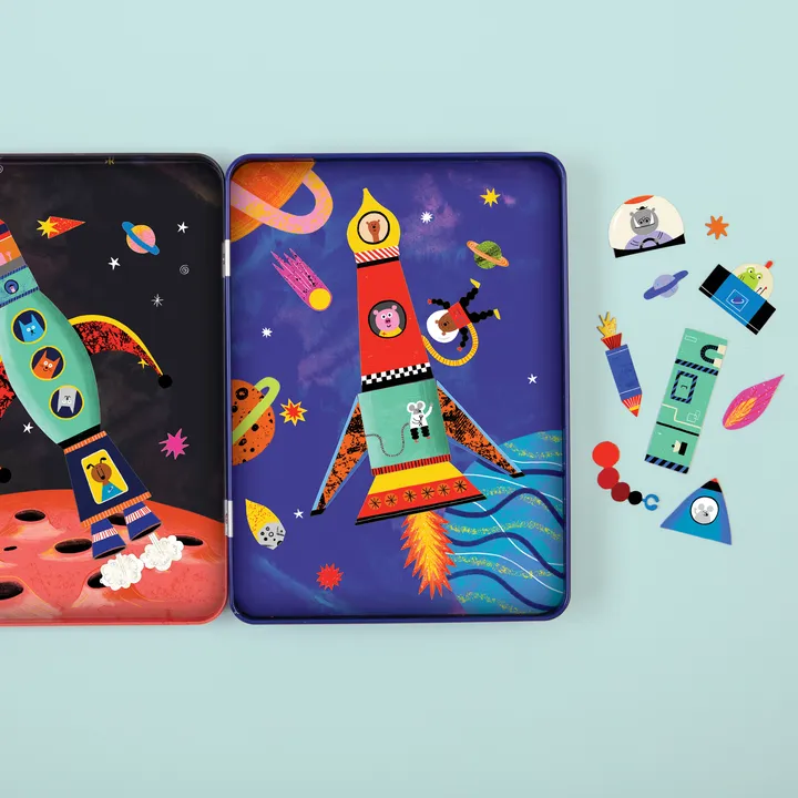 Rocket Ships  Build-it Magnetic Tin