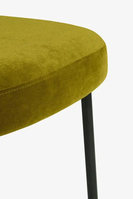 Set Of 2 Dining Chairs In Needlecord Velvet Green