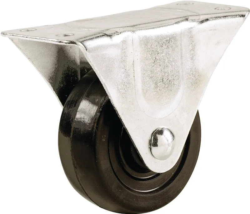Shepherd Hardware 9490 Rigid Caster, 1-1/2 in Dia Wheel, 5/8 in W Wheel, Rubber Wheel, 40 lb :EA: QUANTITY: 1