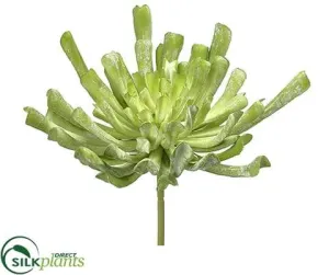Silk Plants Direct Aeonium Pick - Green Flocked - Pack of 6