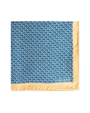 Teal Mesh Design Italian Silk Pocket Square