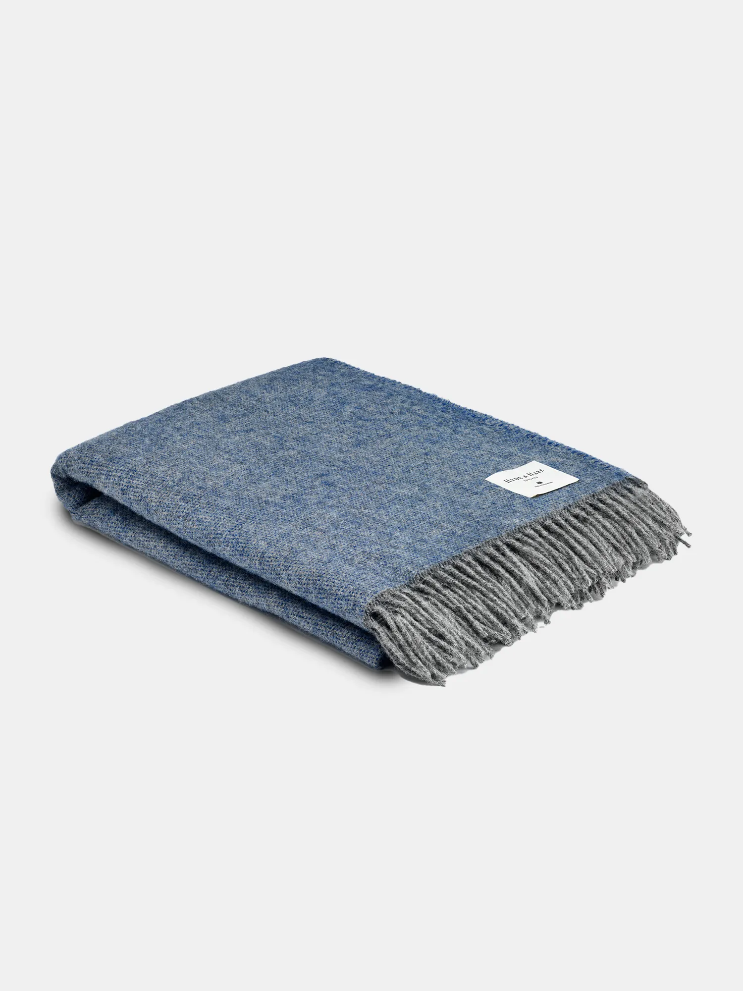 The Fortrose Wool Throw - Cosy Periwinkle