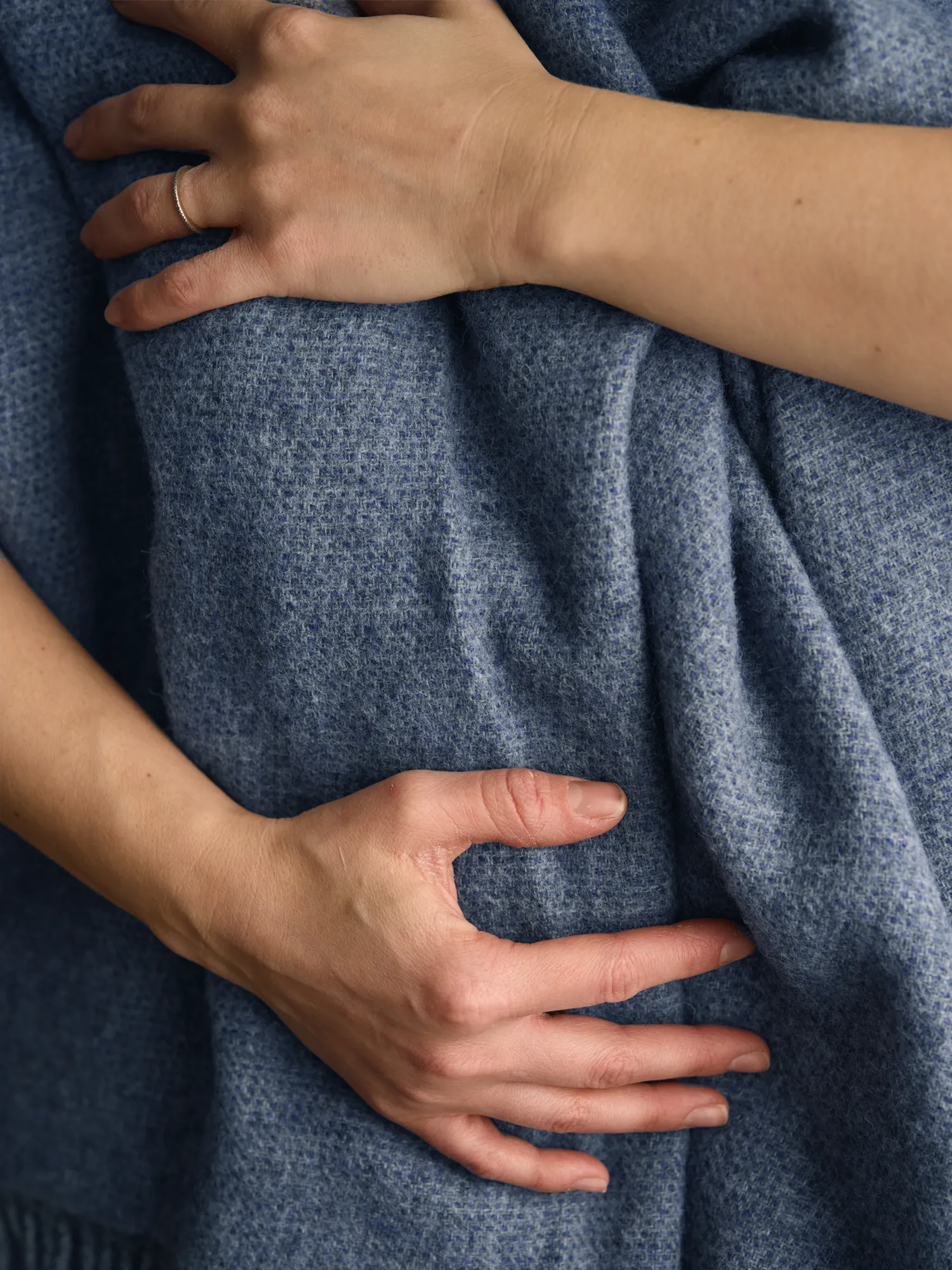 The Fortrose Wool Throw - Cosy Periwinkle