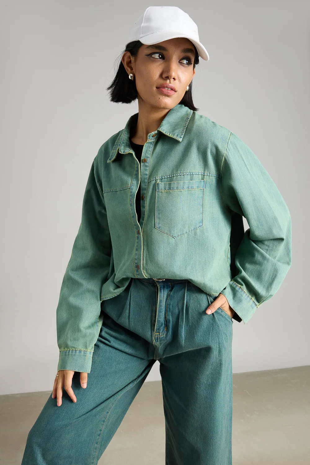 Tinted Full Sleeve Denim Shirt