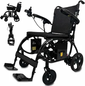 Ultra Lightweight (27.9 lbs) Carbon Fiber Electric Wheelchair: Foldable, 2 Batteries, 20-Mile Range, Airlines Approved Model MN1122009