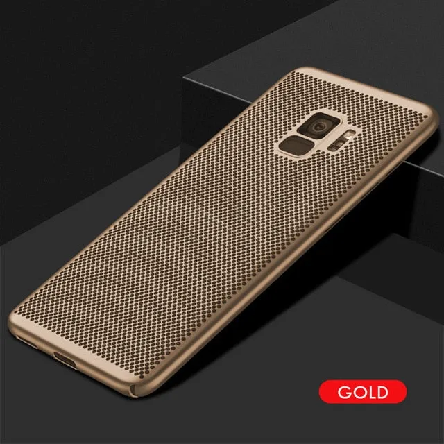 Ultra Slim Grid Heat Dissipate Phone Case For Samsung Galaxy S9 S8 Plus Note 9 8 S7 S6 Edge Case