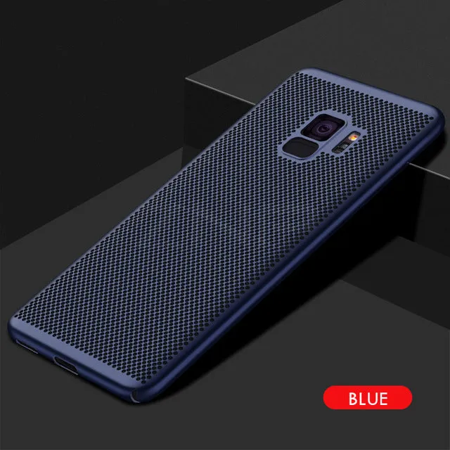 Ultra Slim Grid Heat Dissipate Phone Case For Samsung Galaxy S9 S8 Plus Note 9 8 S7 S6 Edge Case