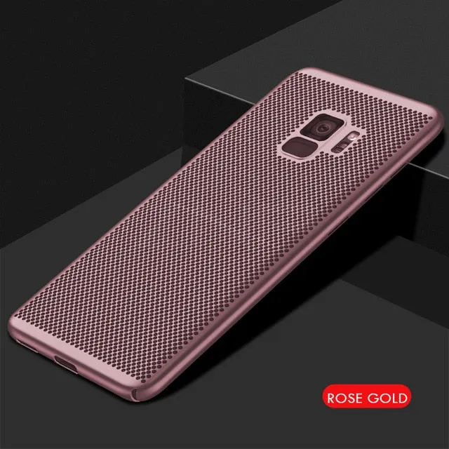 Ultra Slim Grid Heat Dissipate Phone Case For Samsung Galaxy S9 S8 Plus Note 9 8 S7 S6 Edge Case